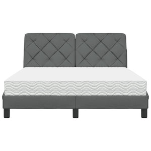 Bett mit Matratze Dunkelgrau 140x190 cm