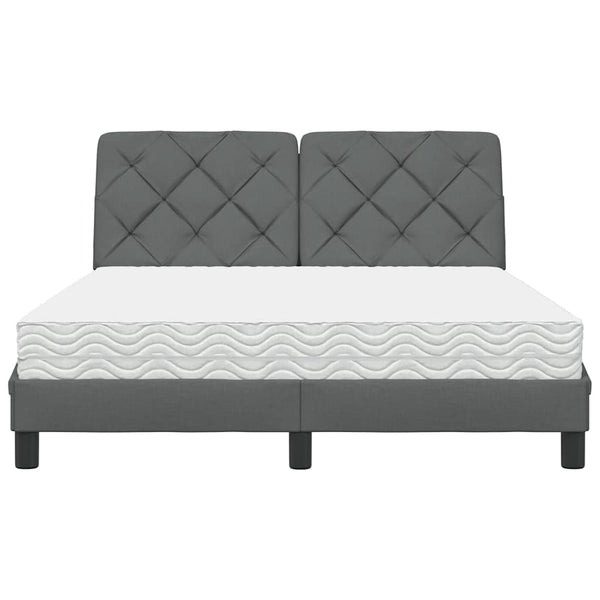 Bett mit Matratze Dunkelgrau 140x190 cm
