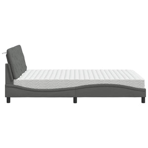 Bett mit Matratze Dunkelgrau 140x190 cm