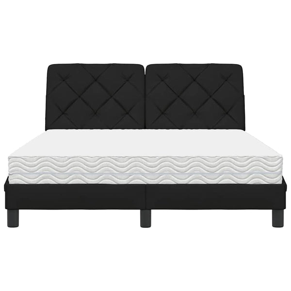 Bett mit Matratze Schwarz 140x190 cm