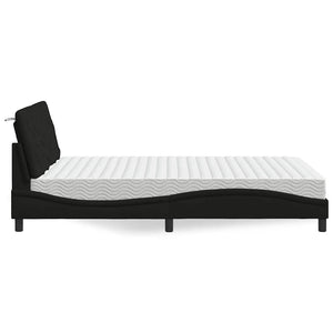 Bett mit Matratze Schwarz 140x190 cm