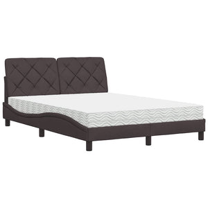 Bett mit Matratze Dunkelbraun 140x190 cm