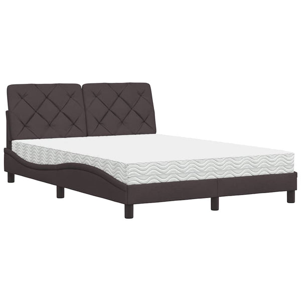 Bett mit Matratze Dunkelbraun 140x190 cm