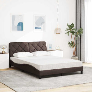 Bett mit Matratze Dunkelbraun 140x190 cm