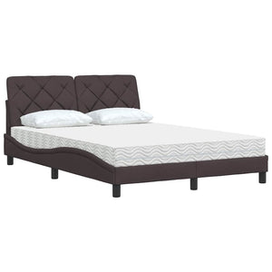 Bett mit Matratze Dunkelbraun 140x190 cm