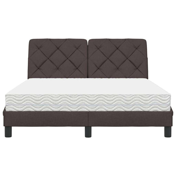 Bett mit Matratze Dunkelbraun 140x190 cm