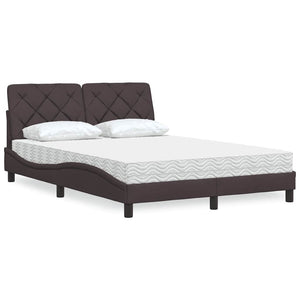 Bett mit Matratze Dunkelbraun 140x190 cm