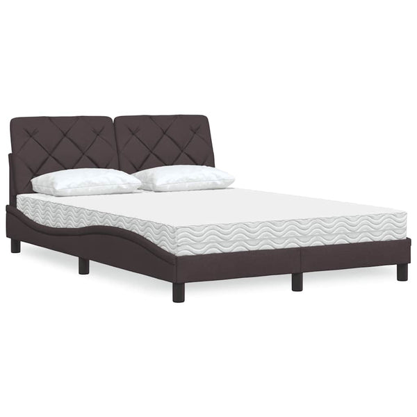 Bett mit Matratze Dunkelbraun 140x190 cm