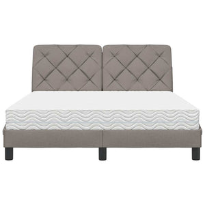 Bett mit Matratze Taupe 140x190 cm