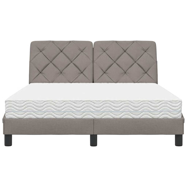 Bett mit Matratze Taupe 140x190 cm