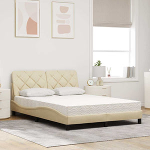 Bett mit Matratze Creme 140x190 cm