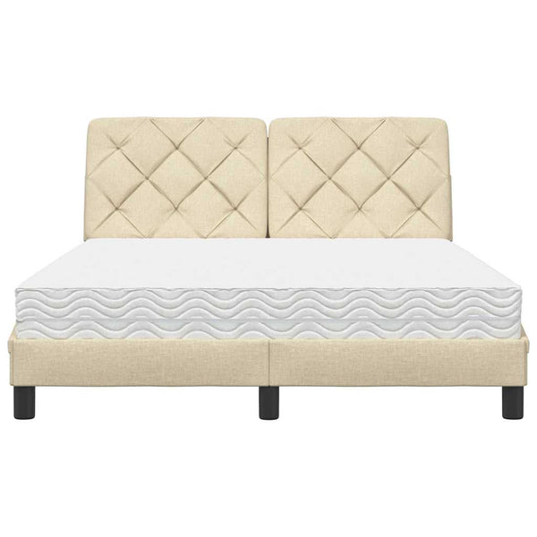 Bett mit Matratze Creme 140x190 cm