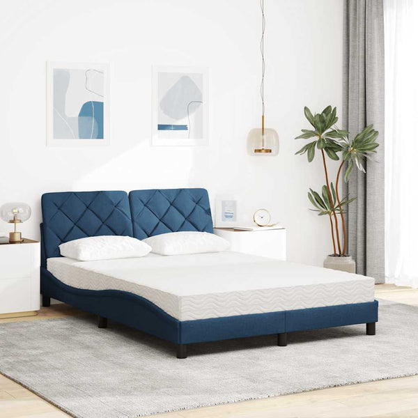 Bett mit Matratze Blau 140x190 cm