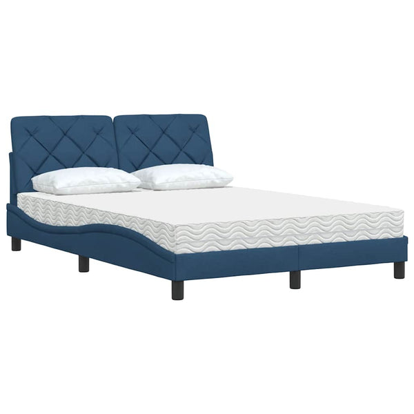 Bett mit Matratze Blau 140x190 cm