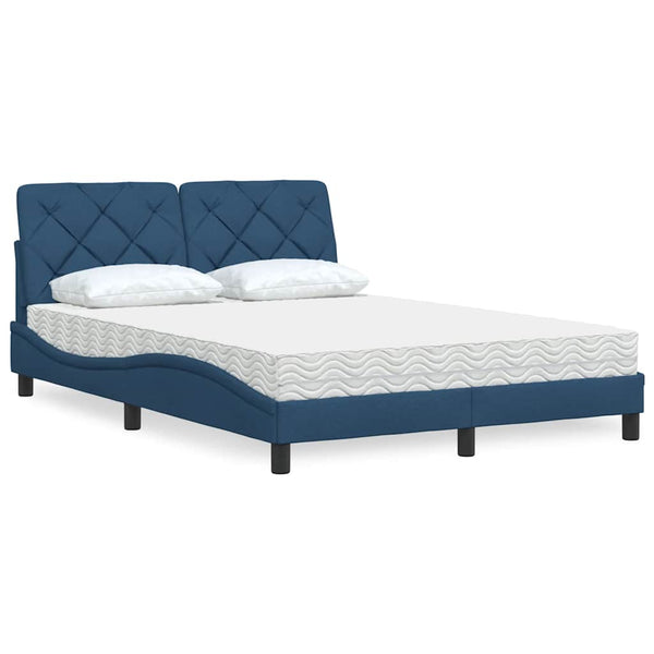 Bett mit Matratze Blau 140x190 cm