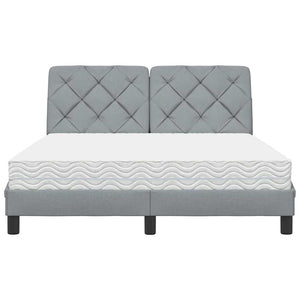 vidaXL Lit avec matelas Gris clair 140x200 cm Tissu