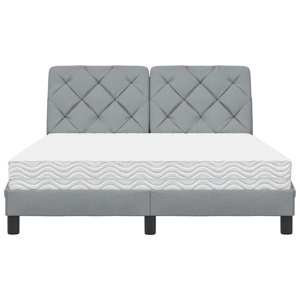 vidaXL Lit avec matelas Gris clair 140x200 cm Tissu