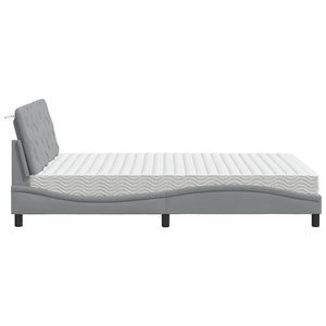 vidaXL Lit avec matelas Gris clair 140x200 cm Tissu