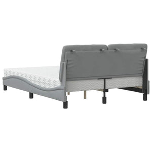 vidaXL Lit avec matelas Gris clair 140x200 cm Tissu
