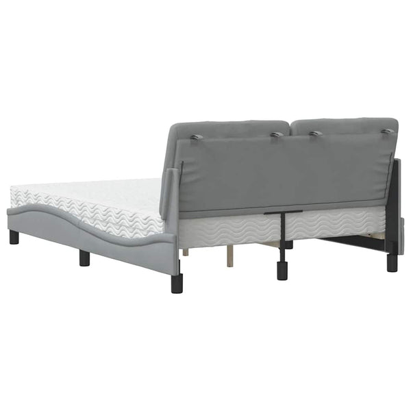 vidaXL Lit avec matelas Gris clair 140x200 cm Tissu