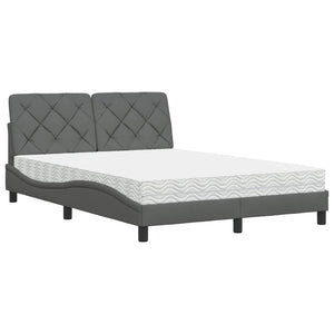 Bett mit Matratze Dunkelgrau 140x200 cm