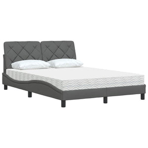 Bett mit Matratze Dunkelgrau 140x200 cm