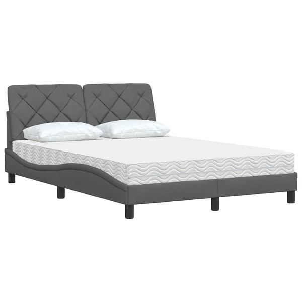 Bett mit Matratze Dunkelgrau 140x200 cm