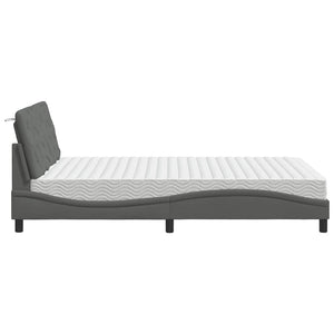 Bett mit Matratze Dunkelgrau 140x200 cm