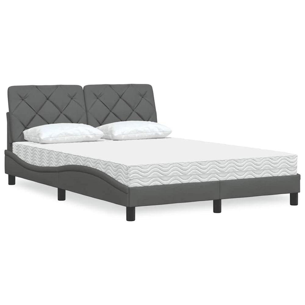 Bett mit Matratze Dunkelgrau 140x200 cm