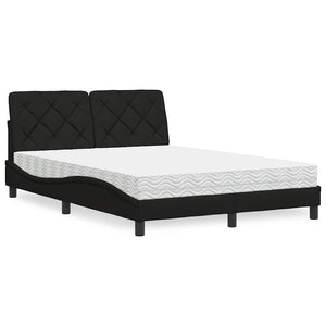 Bett mit Matratze Schwarz 140x200 cm