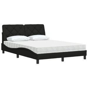 Bett mit Matratze Schwarz 140x200 cm