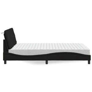 Bett mit Matratze Schwarz 140x200 cm
