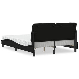 Bett mit Matratze Schwarz 140x200 cm