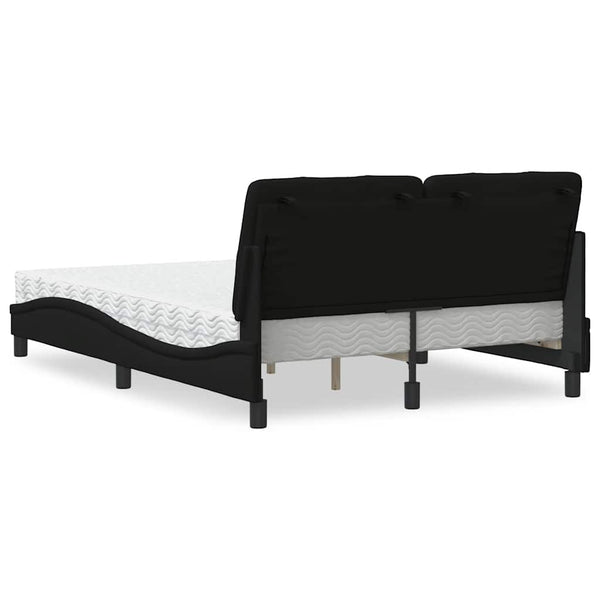 Bett mit Matratze Schwarz 140x200 cm