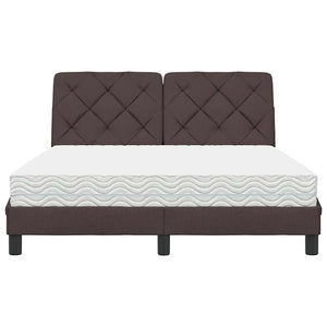 Bett mit Matratze Dunkelbraun 140x200 cm