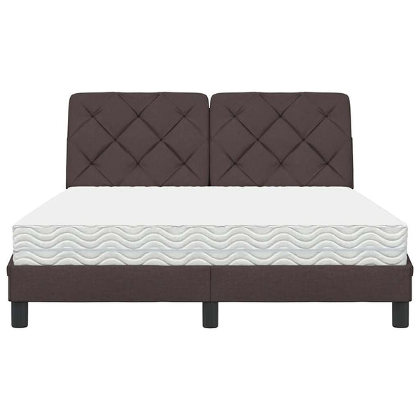 Bett mit Matratze Dunkelbraun 140x200 cm