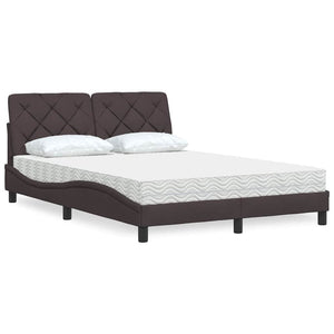 Bett mit Matratze Dunkelbraun 140x200 cm