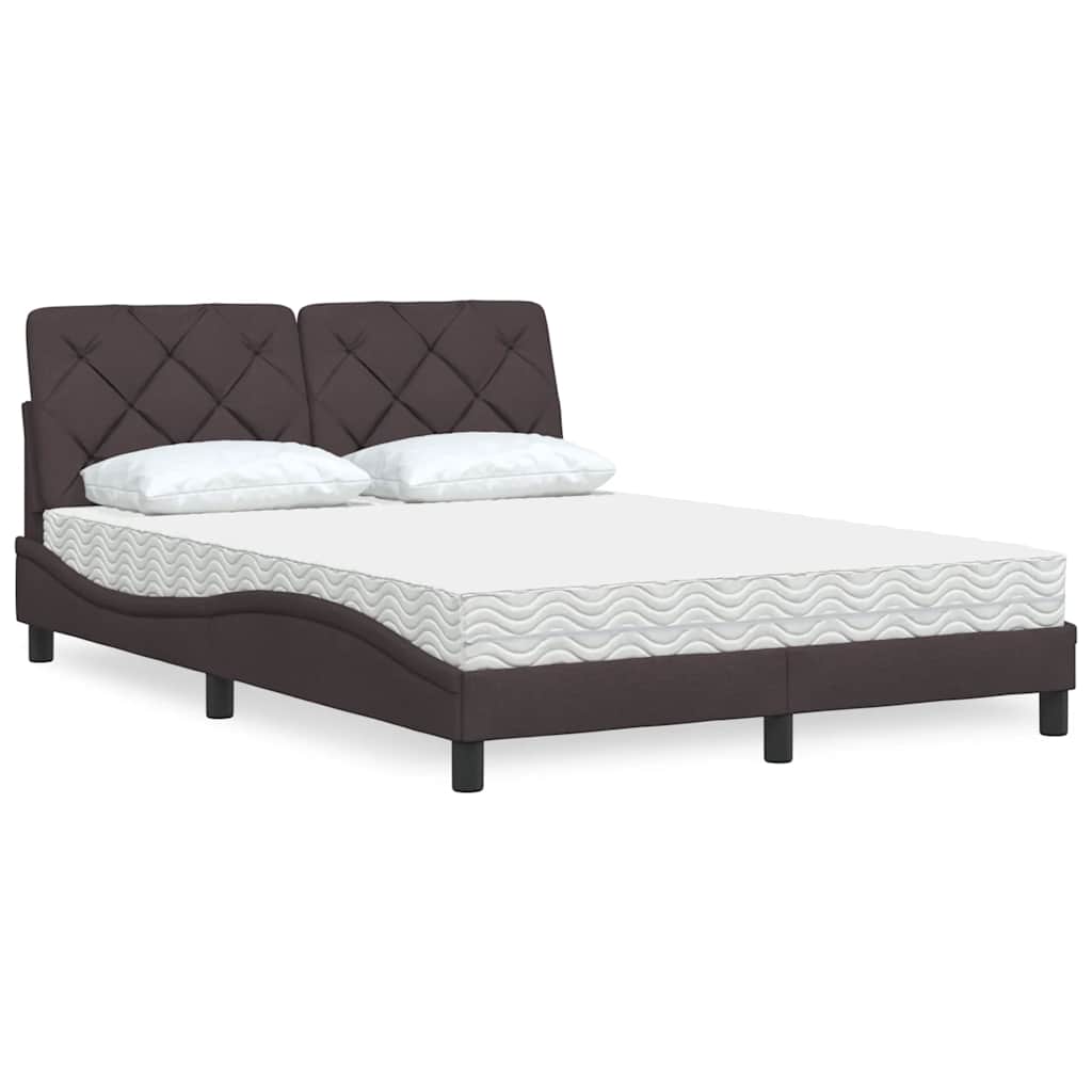 Bett mit Matratze Dunkelbraun 140x200 cm