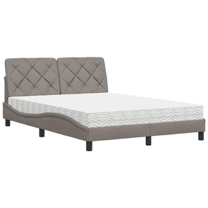 Bett mit Matratze Taupe 140x200 cm