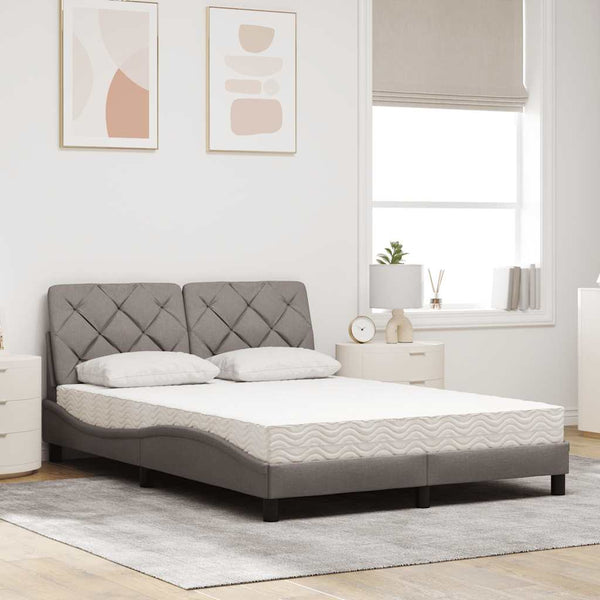 Bett mit Matratze Taupe 140x200 cm