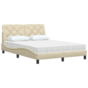 Bett mit Matratze Creme 140x200 cm