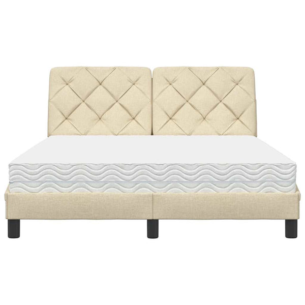 Bett mit Matratze Creme 140x200 cm