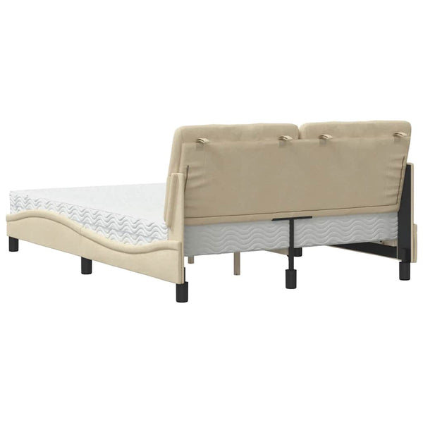 Bett mit Matratze Creme 140x200 cm