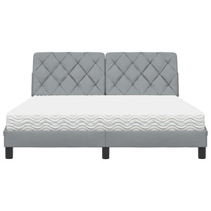 vidaXL Lit avec matelas Gris clair 160x200 cm Tissu