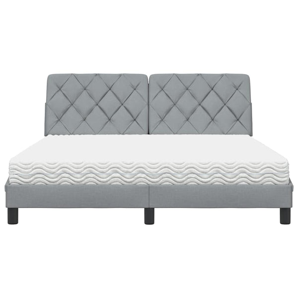 vidaXL Lit avec matelas Gris clair 160x200 cm Tissu