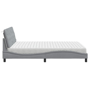 vidaXL Lit avec matelas Gris clair 160x200 cm Tissu