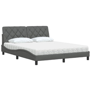Bett mit Matratze Dunkelgrau 160x200 cm