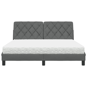 Bett mit Matratze Dunkelgrau 160x200 cm