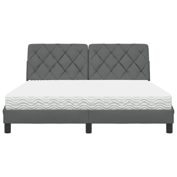 Bett mit Matratze Dunkelgrau 160x200 cm