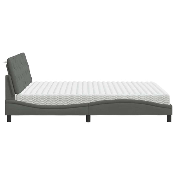 Bett mit Matratze Dunkelgrau 160x200 cm